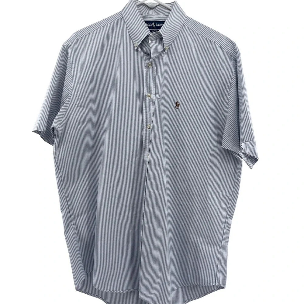 Ralph Lauren‎ Blake Mens Large Striped Short Sleeve Button Down Shirt - Picture 2 of 5